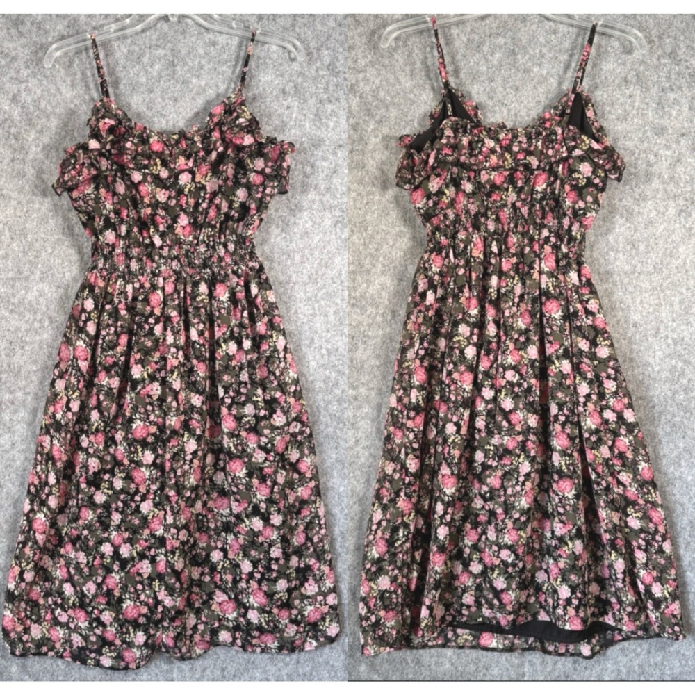 Candies‎ Y2K Floral Dress Size Medium Fairycore Ruffle Spaghetti Strap Babydoll